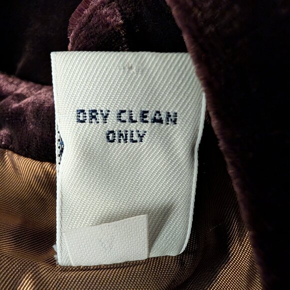 Vintage Ann Taylor Size 8 Brown Velvet 5 Button Pockets Lined Blazer Jacket - Picture 10 of 10